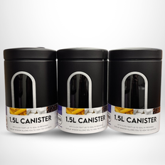 Black Kitchen Containers Addis Stainless Steel Black Canister Set 1.5L Set of 3 with Glass Window Kitchen Container 3pcs