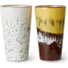 HKliving 70's Lattemugg 28 cl 2 Delar Brine Mugg 2st