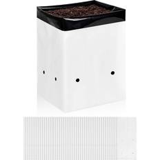 iPower 50-Pack 1 Gallon Black and White Grow Bags Panda Film Containers