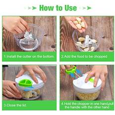 Green Vegetable Choppers Ifsecond Crank Chop Food and Processor Original - Green Vegetable Chopper