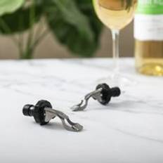 Dunelm Set of 2 Stainless Steel Wine Stoppers - Silver Bottle Stopper