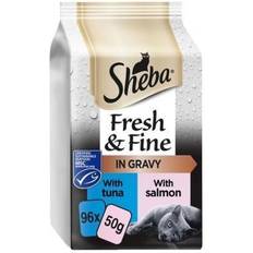Pets Sheba 96 x 50G Fresh & Fine Adult Wet Cat Food Pouches