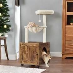 Pets Rafaelo Mobilia Cat Litter Box Enclosure With Cat Tree Tower One Size