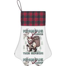 Pets Famgem Paw Christmas Stockings Buffalo Tartan Plaid for Cats Dogs