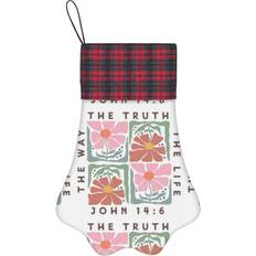 Pets Famgem Paw Christmas Stockings Buffalo Tartan Plaid for Cats Dogs