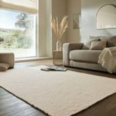 Dunelm Chunky Wool Weave Rug Chunky Ivory