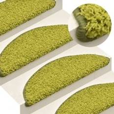Green Stair Carpets Berkfield Home Carpet Stair Treads 15 Pcs 56x17x3 cm Green