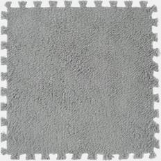 Carpets & Rugs OHS Teddy Fleece Interlocking Flooring Carpet Rug Tiles 30 x 30 cm Grey