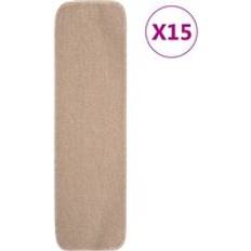 Beige Stair Carpets Berkfield Home Anti Slip Stair Mats 15 Pcs 75x20 cm Rectangular Beige