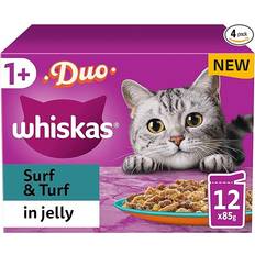Whiskas Duo Surf & Turf Adult Cat Food Pouches in Jelly 85g 48-pack