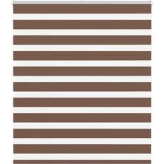 vidaXL Rullgardin Zebra Brun 130x150 cm Tyg Bredd 125,9 cm Polyester