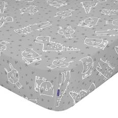 Flerfärgad - Gråa Underlakan HappyFriday Moshi Grå Multifärgad Fitted Lakan 70 x 140 x 14 cm Underlakan Grå
