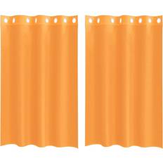 Gardiner & Tillbehör vidaXL Voile Gardiner Med Genomföringar 2 St Orange 140x175 cm