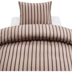Microfiber Påslakan Harmony Miranda Brun Randigt Microfiber Bäddset 150x210 Påslakan Brun (210x)