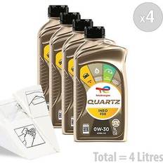 Total Quartz Ineo FDE 0W-30 Car Engine Service Kit 4 Litres 4L