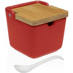 Versa Rojo Cerámica 8,8 x 8,5 x 8,8 cm Azucarero