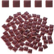 Floor Mosaic tiles Uxcell 205 Pcs Square Ceramic Mosaic Tiles 200g Deep Red