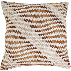 Leather Complete Decoration Pillows Saro Lifestyle Hair-On Leather Pillow 20" x 20" Complete Decoration Pillows Natural, Brown