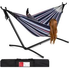 Hammocks Best Choice Products Fabric Hammocks 9.5' 2-Person Brazilian-Style Cotton Double - Blue