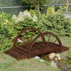 Wood Garden Decorations vidaXL Garden Bridge with Half-wheel 99x50x38 cm Solid Wood Fir