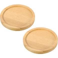 Pots, Plants & Cultivation Uxcell 2 Pcs Wood Saucer 3 Inch Round Mini Plant Tray Flower Succulent Pot Tray - Brown