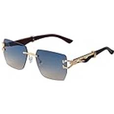 LVTFCO Square Sunglasses Gold/Blue