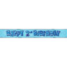 Blue Garlands Unique Party Happy Birthday Glitz Foil Banner 7th