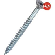 Securit Fasteners Securit Zinc Plated Flat Wood Screws Pack Of 10 Silver 40mm x 4mm 10pcs