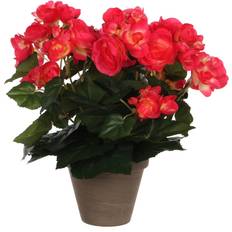 Röda Konstgjorda växter Mica Decorations Konstväxt Begonia 30x25 cm Mörkrosa Konstgjord växt