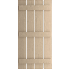 Windows Ekena Millwork TimberThane Woodgrain 23.5-in W x 66-in H Rough Cedar Paintable Farmhouse Spaced Exterior Shutters 2-Pack in Brown Timber Window Shutter