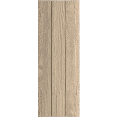 Windows Ekena Millwork TimberThane Woodgrain 16.5-in W x 62-in H Rough Sawn Paintable Farmhouse No Batten Exterior Shutters 2-Pack in Brown Timber Window Shutter