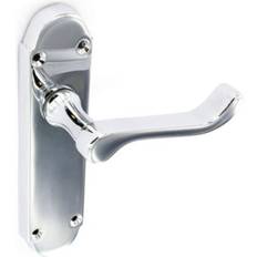 Securit Building Materials Securit Chrome Shaped Latch Handles 1 Pair 170mm