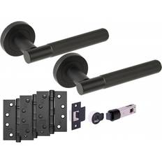 Leader Vida Round Rose Lever Fire Rated Handle Pack Matt Black