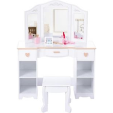 Gaomon Kids Vanity Set with Stool and Tri-Fold Mirror