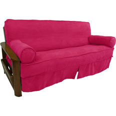 Loose Covers Box Cushion Futon Slipcover Set 8.0 H x 75.0 W x 54.0 D in Loose Sofa Cover Pink, Red
