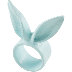 Saro Lifestyle NR864.BL Playful Bunny Ears Set of 4 Napkin Ring