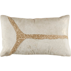 Leather Scatter Cushions Saro Lifestyle Chic Foiled Hair-On Leather Patchwork Pillow 12 x 20 in Complete Decoration Pillows Gold