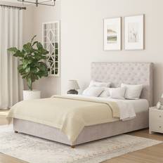 Aspire Taylor Kingsize Velvet End Lift Ottoman - Silver Frame Bed