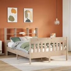 Beds & Mattresses Berkfield Home Bed Frame without Mattress 140x190 cm Solid Wood Pine - Brown
