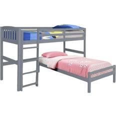 Beds & Mattresses Comfy Living 3Ft Single Wooden Combination In Grey Bunk Bed