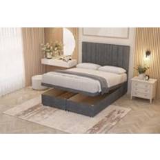 Beds & Mattresses Somnior Alexas Ottoman Divan Bed Set with Midnight Pocket Spring Mattress and Heaboard Plush Velvet Small Double