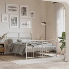 Beds & Mattresses Berkfield Home Metal Bed Frame without Mattress 140x190 cm White