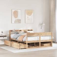 Beds & Mattresses Berkfield Home Bed Frame without Mattress 140x190 cm Solid Wood Pine - Brown