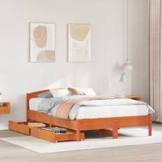 Beds & Mattresses Berkfield Home Bed Frame without Mattress Wax 120x190 cm Small Double Solid Wood Pine
