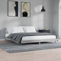 Beds & Mattresses Berkfield Home Bed Frame Grey Sonoma 160x200 cm Engineered Wood