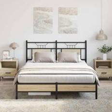 Beds & Mattresses Berkfield Home Bed Frame without Mattress Sonoma Oak 140x200 cm Engineered Wood - Brown