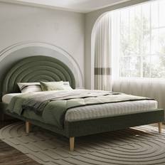 Green Beds Flair Ava Double Green Boucle Frame Bed