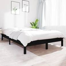 Beds & Mattresses Berkfield Home Bed Frame Black 160x200 cm Solid Wood Pine