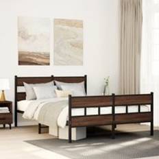 Beds & Mattresses Berkfield Home Bed Frame without Mattress 140x190 cm - Brown