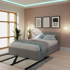 GFW End Lift Kingsize Ottoman with Mattress - Grey Frame Bed